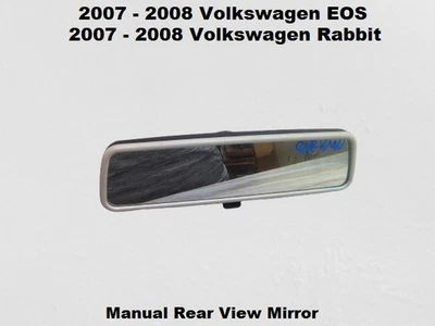 3B0857511N01C 2007 2008 Volkswagen EOS Rabbit Manual Rear View Rearview Mirror - Image 1 of 4