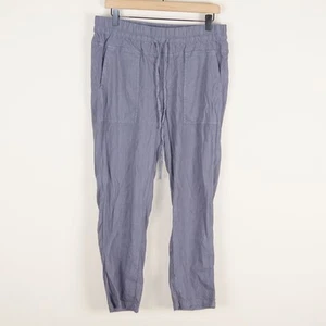Kut From The Kloth Blue Gray Linen Blend Crop Ankle Pants Womens Sz 14 - Picture 1 of 11
