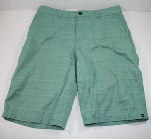 Quiksilver Shorts Mens 30 mint green Striped Chino Casual Flat Front 5 Pockets - Picture 1 of 10