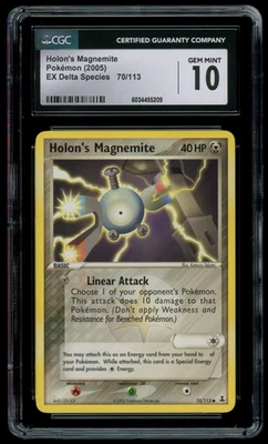 CGC 10 GEM MINT Pokemon Holon's Magnemite 70/113 EX Delta Species Common - Image 1 of 2