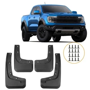 Front and Rear Black Mud Flaps for For FORD For RANGER 2024 Vehicle Protection - Picture 1 of 9