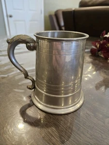 Antique Pewter Tankard Stein Beer Mug With Glass Bottom Made In Sheffield ENG - Picture 1 of 7
