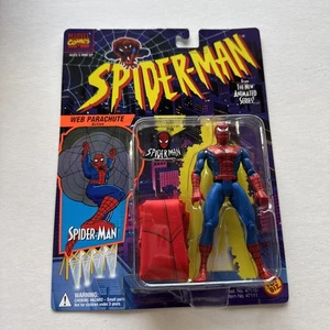 1994 Toybiz Spider-Man The Animated Series Web Parachute Spider-Man - MOC - Picture 1 of 8