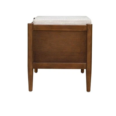 Pemberly Row 19.5" Solid Wood Accent Bench with Storage & Cushion in Walnut - Image 1 of 4