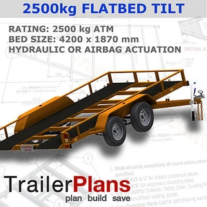 Trailer Plans - TILT FLATBED CAR TRAILER PLANS - 2500kg - PLANS ON CD-ROM - Picture 1 of 9