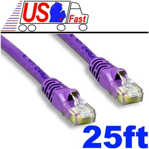 25ft PURE CUPPER! (notCCA) Network/Ethernet Cat5e Patch Cable/Cord/Wire {PURPLE - Picture 1 of 1
