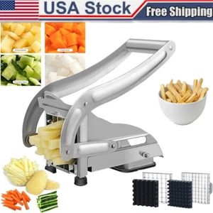 French Fry Cutter Stainless Steel Potato Cutter Potato Slicer with 2Blade Cutter - Picture 1 of 15
