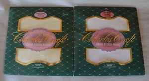 2 Sealed Pkgs Charles Craft Cross Stitch Hardanger Fabric Ivory & White 22 CT - Picture 1 of 11