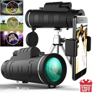 40x60 Portable HD Optical Monocular Telescope Day/Night Vision+Phone Clip+Tripod - Picture 1 of 12