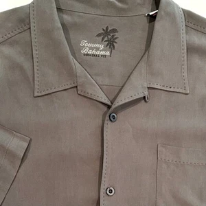 Tommy Bahama 100% Seide Hawaii Bowling Knopfleiste Hemd Herren XXL grau Freizeit - Bild 1 von 8