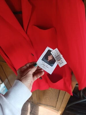 JACLYN SMITH Clásico Rojo Carrera Blazer Chaqueta Abrigo Top Talla 10 Nuevo con Etiquetas.  Foto 1 de 3