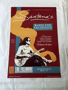 Carlos Santana Poster 1988 Blues For Salvador Tour Bill Graham New Fillmore - Picture 1 of 2
