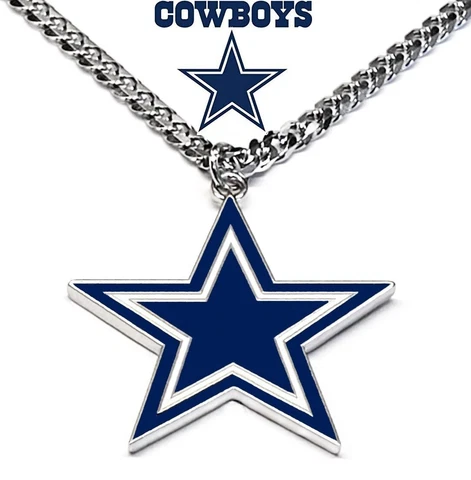 Large 24" Dallas Cowboys Stainless Steel Chain Star Pendant Necklace FreeShip D9 Cover