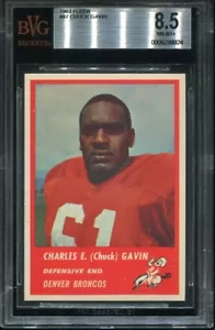 1963 Fleer #87 Chuck Gavin RC BVG 8.5 Denver Broncos Tennessee State - Bild 1 von 1