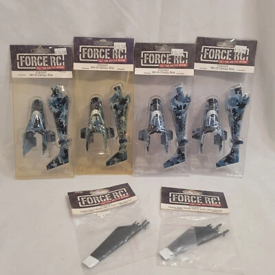 Lot 4 Force RC FCE2127 MH-35 Canopy Blue Body Tail Section + Up Main Blades 2021 - Image 1 of 4