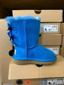 UGG Kleinkind Mädchen blau Bailey Schleife Stiefel 3280T Größe 6-7 - Bild 1 von 4