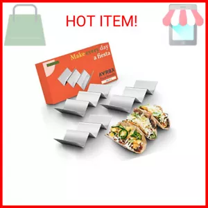 Pack of 4 - Stainless Steel Taco Holder Stand - Truck Tray Style - Each Rack Hol - Picture 1 of 2