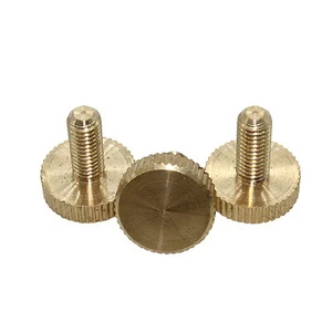 M3 M4 M5 M6 Flat Head Knurled Thumb Screws Brass Hand Grip Knob Bolt 4~25mm Long - Picture 1 of 6