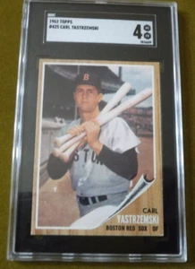 1962 TOPPS BASEBALL CARD  REDSOX CARL YASTRZEMSKI CARD SGC GRADED 4 VG EX - Picture 1 of 4