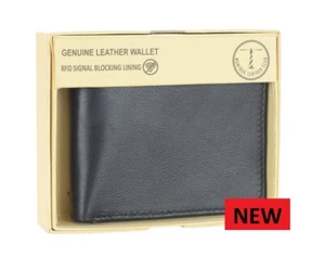 BI-FOLD MEN'S LEATHER RFID WALLET BY MONTAUK LEATHER CLUB UK.SHIPPING - Imagen 1 de 4