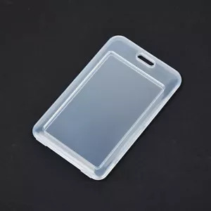 Clear Transparent Hard Plastic ID Card Badge Holder For Lanyard Vertical 1 PCS - Picture 1 of 5