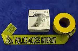 NASTRO INTERDIT POLICE-ACCÈS, GIALLO 3"x1000'x3mm CRIME SCENE CAUTELA TAPE - Foto 1 di 1