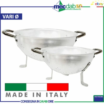 Scolapasta In Alluminio Puro Professionale Colapasta Rialzato Con Piedi Vari Ø - Immagine 1 di 4