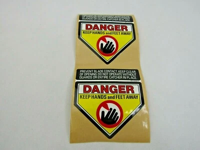 Danger Keep Hands & Feet Away - DECALS PACK/2