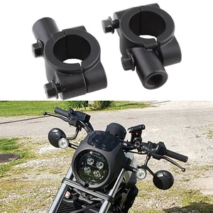 2x 7/8" 10mm Motorcycle Handlebar Mirror Mount Holder For Honda Rebel 500 1100 - Picture 1 of 8
