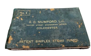 A.G Mumford Limited Patent Simplex Steam pumps no 1 ships Engineering Rare - Bild 1 von 11