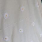 Vintage Whimsical Pale Lemon White Daisy Hand Made Bed Coverlet 87" x 88" Retro