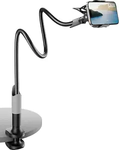 Gooseneck Bed Phone Holder, Flexible Long Arm Phone Mount for Desk, Clip Bracket - Picture 1 of 12