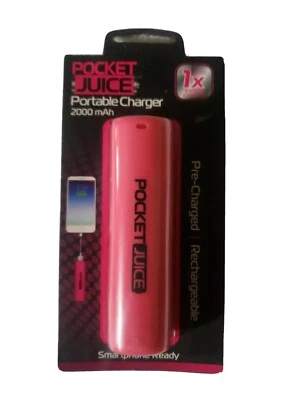 Tzumi Pocket Juice Rechargeable, Ready to Use Portable 2000 mAh PINK - Image 1 of 3