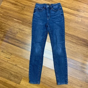 Judy Blue Damenjeans Größe 5 27 Skinny Fit hoher Bund dunkle Waschung Denim Freizeit - Bild 1 von 9