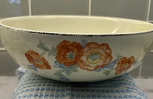 VINTAGE HALL’S SUPERIOR QUALITY KITCHENWARE “ORANGE POPPY” USA 8.5”BOWL - Picture 1 of 12