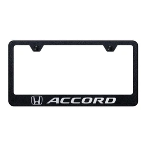 Au-TOMOTIVE GOLD Textured Black Laser Etched Wide Bottom License Plate Frame - Bild 1 von 2