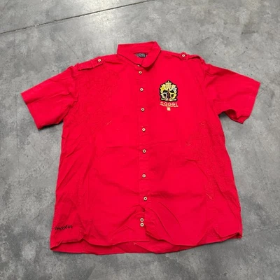 Size 2XL- RARE COOGI Shirt Mens Red Sydney New York Milan Short Sleeve Button Up - Image 1 of 4