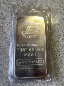 ENGELHARD 10 troy oz .999 lingotto argento fine - Foto 1 di 5