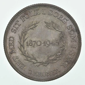 SILVER - WORLD Coin - 1945 Denmark 2 Kroner - World Silver Coin *766 - Picture 1 of 3