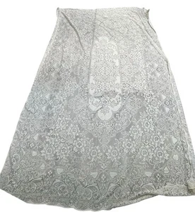 Vintage Tablecloth Quaker Lace Dinner Cloth Floral Flowers 70 x 108 White - Picture 1 of 6