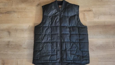 MINT Cond. Mens ROPER Western Brand BLACK Quilted Puffer Vest Full-Zip - XL - Image 1 of 4