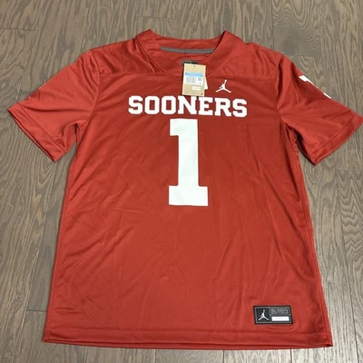 NWT Jordan #1 Oklahoma Sooners Gameday Red Football Jersey Mens Medium M Crimson - Image 1 of 4