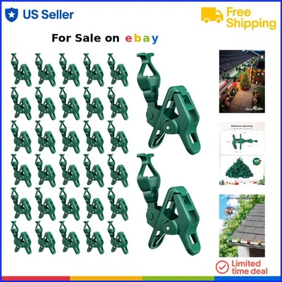 Christmas Lights Clips Plastic 100 Pack Outdoor Waterproof Adjustable - Image 1 of 4
