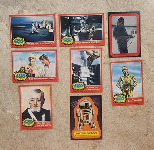 Star Wars 1977 TOPPS Vintage 6 Movie Photo Cards and 2 Sticker Cards - Picture 1 of 2