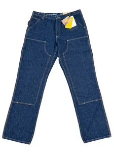 Pantalones de mezclilla vintage Carhartt resistentes flexibles dobles rodilla azules calce relajado para hombre 36x34 nuevos - Imagen 1 de 24