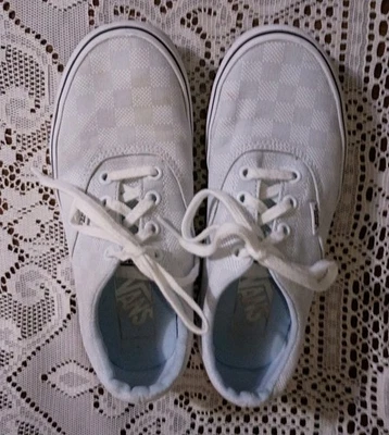 VANS Gray and White Checkered Sneakers Women's  Size 6.5 - Image 1 of 4