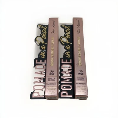 2x TOO FACED Waterproof Pomade in a Pencil Brow Shaper & Filler - DARK BROWN - Image 1 of 3