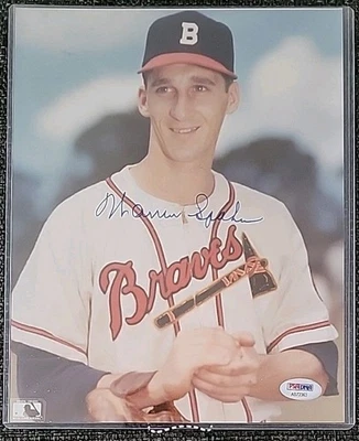 WARREN SPAHN AUTOGRAPHED SIGNED 8x10 PHOTO PSA/DNA MILWAUKEE BRAVES HOF AUTO - Image 1 of 2