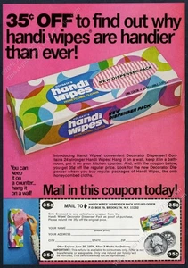 1973 Colgate's Handi Wipes Dekorateur Spender Foto Vintage Druck Anzeige - Bild 1 von 1