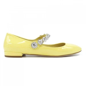 MIU MIU Flat Shoes Women's Size 35 Yellow Patent Leather - Picture 1 of 6